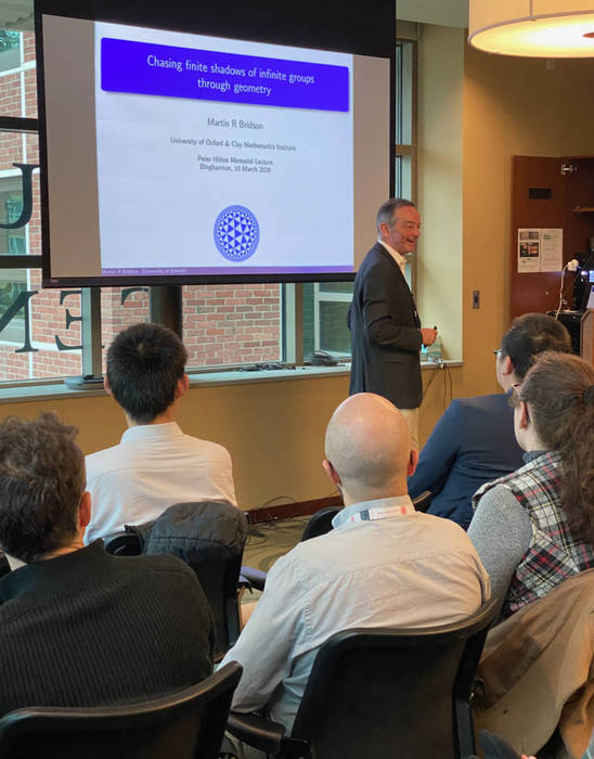 Martin Bridson delivering the Peter Hilton Memorial Lecture