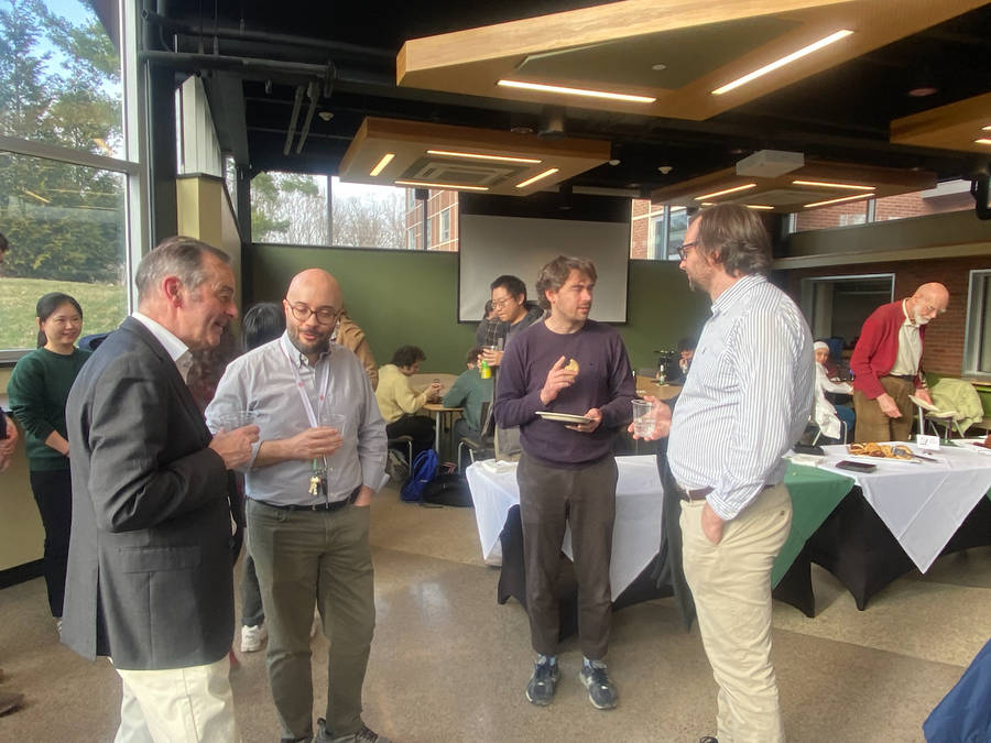 Faculty conversation at the post-lecture reception