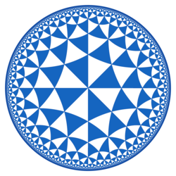 Hyperbolic tiling of the Poincaré disk Hyperbolic tiling of the Poincaré disk